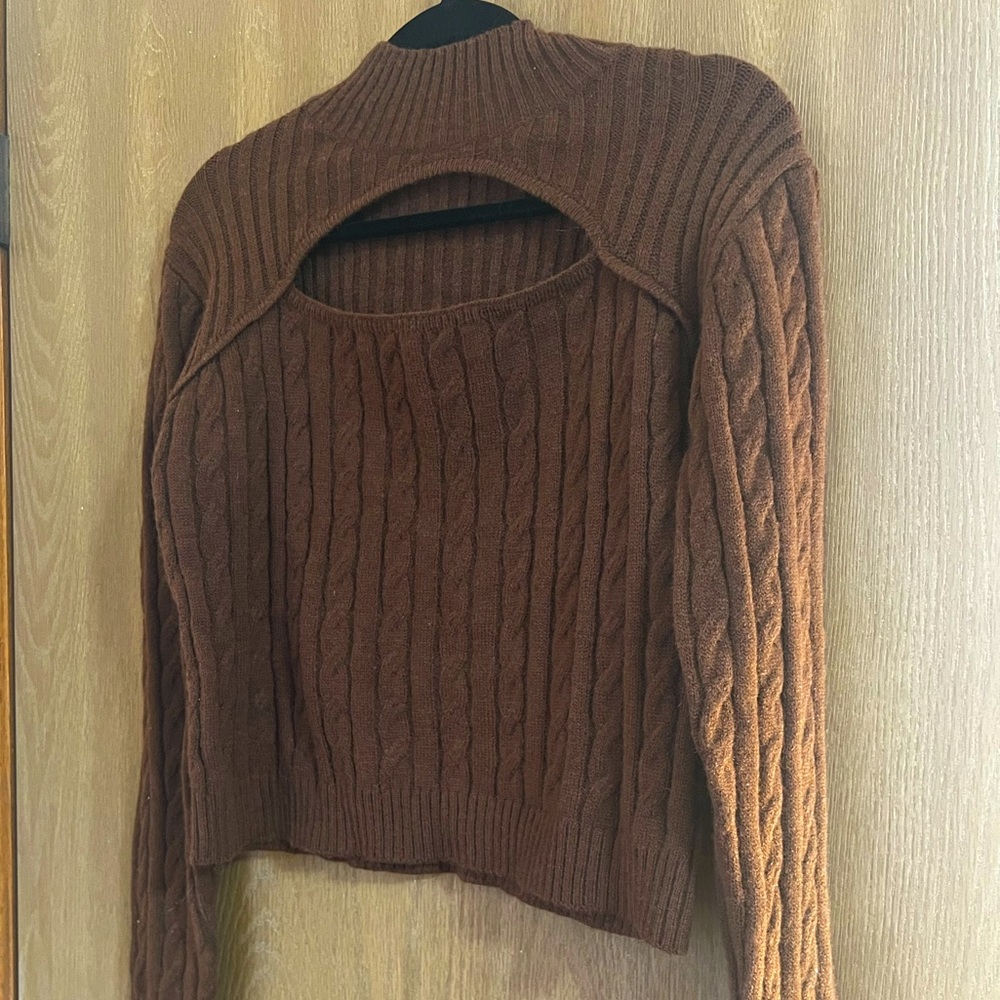 Cable Knit Cut Out Sweater